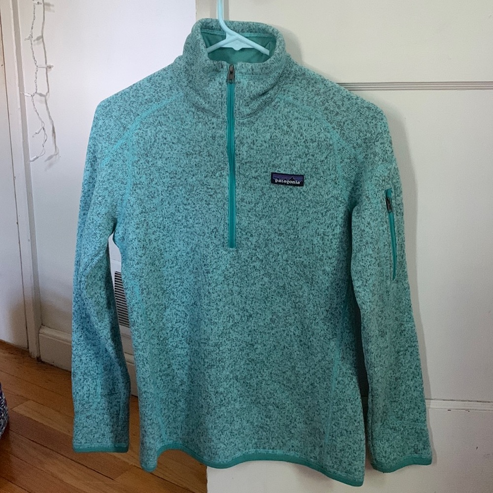 Teal Patagonia quarter zip